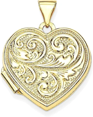 Vista 9 de Colgante de oro amarillo de 14 quilates Love You Always con dije de corazón para mujer, regalos para ella