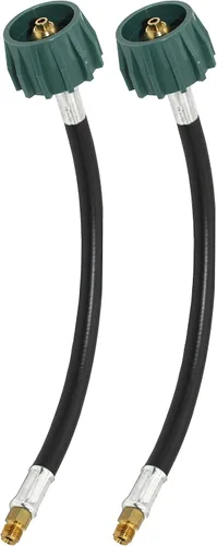 Vista 9 de Conector de manguera de propano Flame King para cámper Pigtail, 12 pulgadas