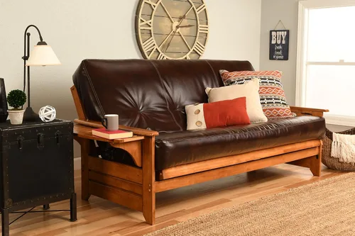 Vista 16 de Kodiak Furniture Futón Phoenix con colchón de tela canadiense en marrón/Barbados