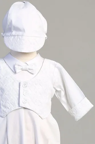 Vista 2 de Trajes de bautismo para niños, traje de bautizo, ropa de algodón bautismal - Ropa de bautismo para niño Bebe