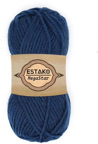 Vista 36 de Estako Megastar, 3.52 Oz (100g) de hilo de acrílico 75% y lana 25%, suave, peso grueso voluminoso #5 para crochet y tejer 120 yardas (110m)