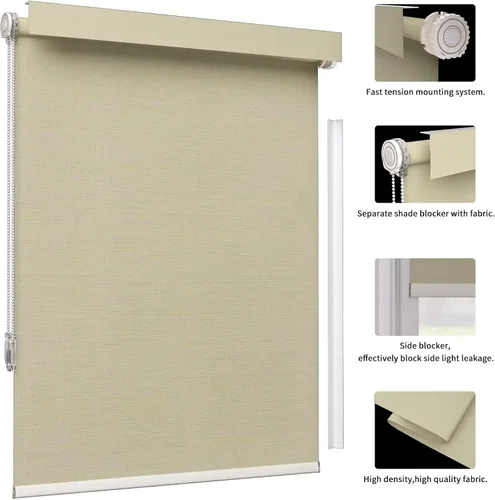 Vista 6 de MYshade Persianas enrollables personalizadas sin taladro, impermeables para ventana, ideales para el hogar, dormitorio, sala de estar, opacas