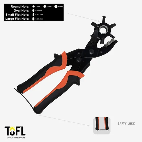Vista 4 de TOFL - Perforadora giratoria de cuero para cinturones, correas, collares