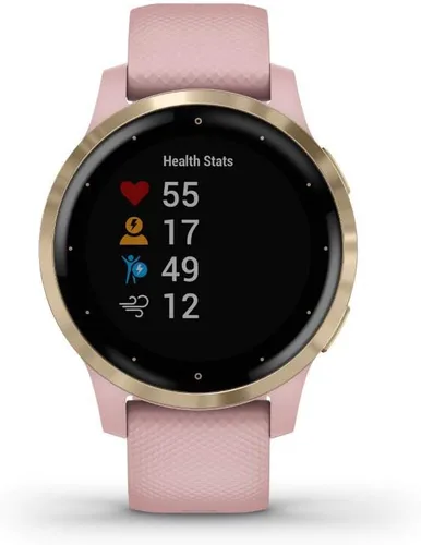 Vista 3 de Garmin 010-02172-31 Vivoactive 4S Smartwatch, paquete de polvo rosadorado con auriculares deportivos inalámbricos magnéticos Deco Gear, rojo