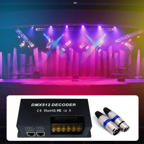 Vista 6 de GIDERWEL - Decodificador DMX de 4 canales RGBW PWM DMX512 controlador de atenuación RGBW controlador de tira de luz LED DMX Entrada 12V-24V DC