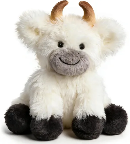 Vista 24 de Hopearl Adorable Vaca de Peluche, Juguetes de Vaca Flexible Suave, Animales de Peluche, Regalos de Cumpleaños Lindos para Niños, Niñas, Niños
