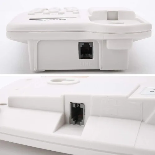 Vista 3 de TOPINCN Teléfono con cable Teléfono fijo para oficina Uso de escritorio en casa Blanco