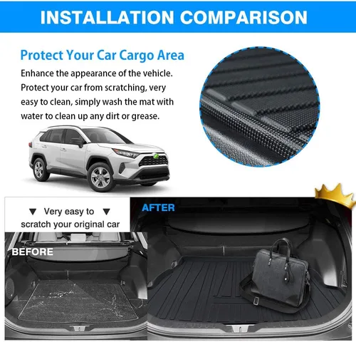 Vista 5 de Powerty Forro para maletero de carga para Toyota RAV4 2019-2024, 2025, protector de carga para todo tipo de clima, tapete de carga para camión