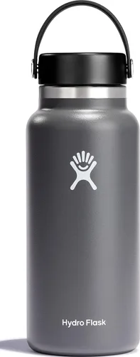 Vista 5 de Hydro Flask Botella de agua – Acero inoxidable aislado – Tapa flexible de boca ancha, antiderrames, a prueba de fugas y recargable en agave de 20
