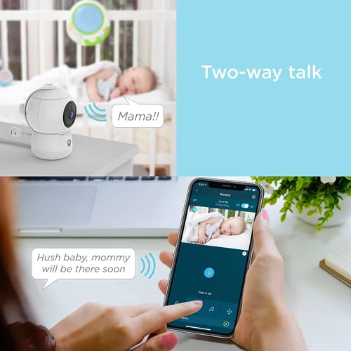 Vista 5 de Motorola Peekaboo Twin Cameras WiFi 1080p Video Baby Monitor - Luz nocturna multicolor, audio bidireccional, visión nocturna infrarroja