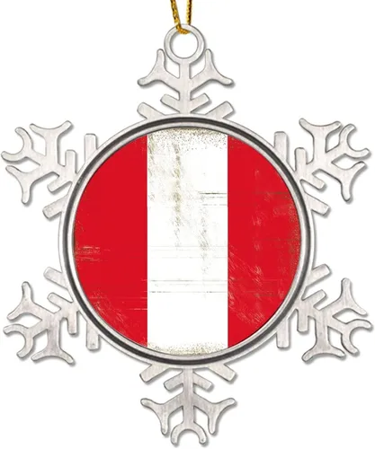 Vista 12 de Níger - Adorno de Navidad con copo de nieve de metal, regalo patriótico de recuerdo para árbol de Navidad, adornos colgantes de bandera nacional