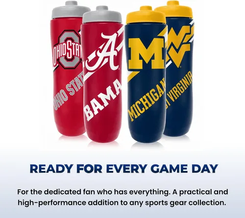 Vista 5 de Party Animal NCAA Texas A&M Aggies - Botella de agua exprimible Slim, lightweight BPA-free sports water bottle with quick-flow squeeze; fits