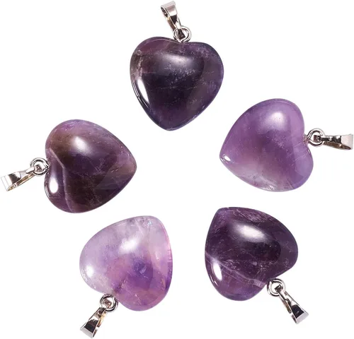 Vista 12 de LiQunSweet 10 piezas de eslabones de piedras preciosas de cristal de amatista natural, enlaces envueltos en alambre con alambres de latón dorado