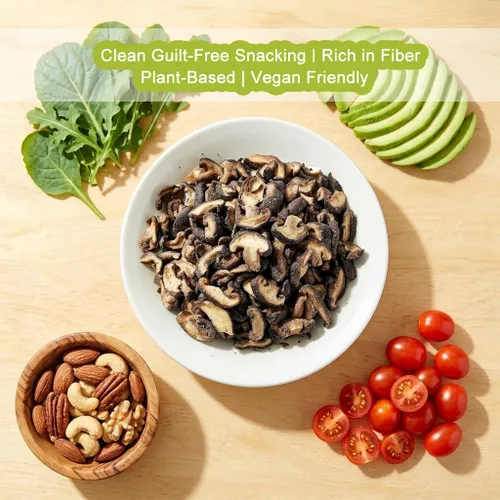 Vista 5 de VIGOROUS MOUNTAINS Shiitake - Chips de champiñones 6oz con sabor a Wasabi