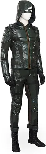 Vista 3 de Hot TV Series - Disfraz de arquero verde con accesorios para hombre, disfraz de Halloween
