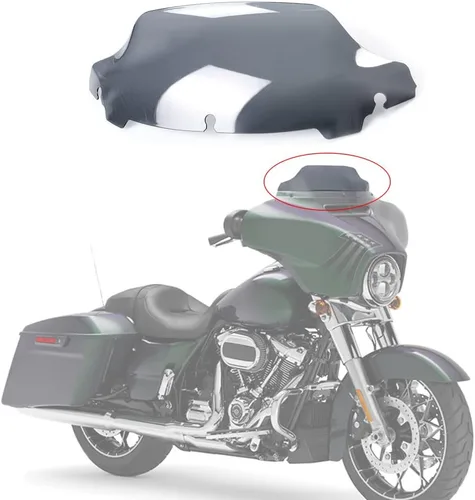 Vista 26 de Parabrisas ondulado negro de 4.5 pulgadas compatible con Harley Davidson Touring Street Glide/Electra Glide/Ultra Limited/Tri Glide FLHT FLHX FLHXS