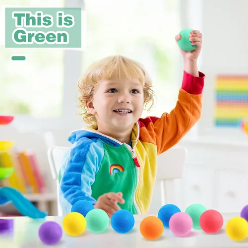 Vista 7 de Cindeer 100 mini bolas de espuma a granel para niños, bolas de esponja suaves y ligeras de 1.57 pulgadas, orbe de juego surtido para cumpleaños