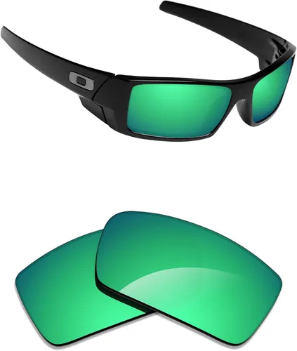 Vista 16 de Alphax Polarized Replacement Lenses for Oakley Gascan OO9014 60mm Sunglasses Glare Reduction Precision Cutting Espejo de oro de 24 quilates