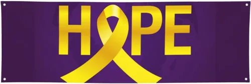 Vista 24 de Cartel del mes de concientización sobre el cáncer infantil de 24 x 71 pulgadas, decoraciones para porche, patio, tapiz de fondo, suministros