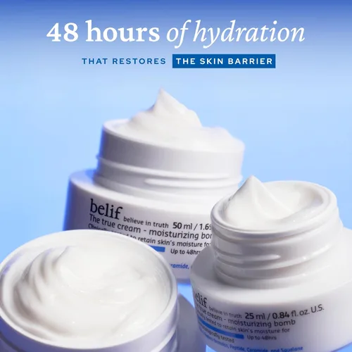 Vista 2 de belif Bomba hidratante – Crema hidratante diaria de ceramida con péptido y escualano, 48 horas de hidratación y crema antienvejecimiento, lechosa