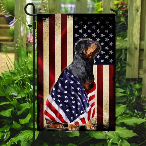 Vista 7 de FLAGWIX Bandera estadounidense Rottweiler Bandera patriota estadounidense v5, bandera de casa (29.5 x 39.5 pulgadas), banderas de Estados Unidos