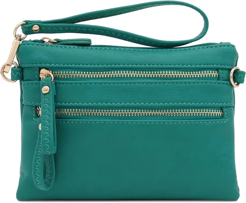 Vista 58 de Bolso de hombro cruzado con múltiples bolsillos y cremallera y correa de muñeca pequeña