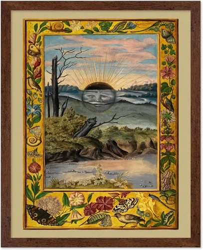 Vista 45 de Poster Master Póster vintage, estampado retro de león verde devorando el sol, arte hermético, arte de mitología, regalo para hombres y mujeres