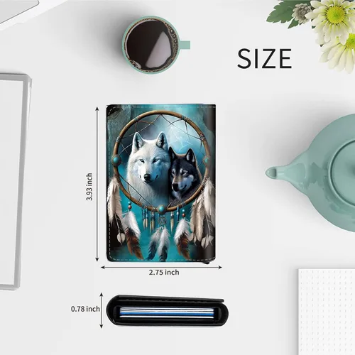 Vista 2 de DEGDFSGR Funda de aluminio para tarjetas de crédito, funda de cuero de primera calidad para tarjetas, bolsillo frontal, triple billetera con bloqueo