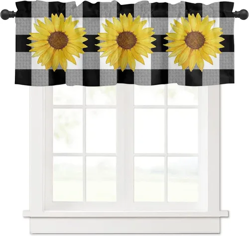 Vista 10 de [Usado] Cortinas de cocina de Halloween para ventanas, cenefas moradas de fantasma, mansión encantada para cafetería, baño, sala de estar, 1 panel