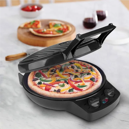 Vista 6 de Courant Máquina de pizza, olla para pizza de 12 pulgadas y máquina de calzone, con control de temporizador y temperatura, horno de pizza de 1440