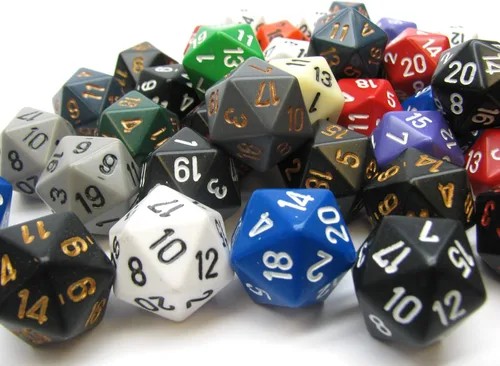Vista 2 de DND - Juego de dados Chessex D&D de 0.630 in, juego de dados poliédricos de plástico opaco surtidos, dados de mazmorras y dragones, incluye 50 dados