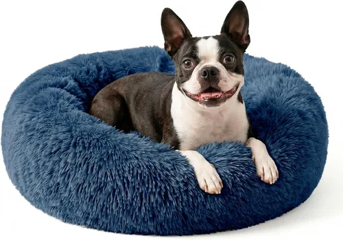 Vista 69 de Cama para perros pequeños, cama calmante para perros pequeños, antiansiedad, cama para cachorros, lavable a máquina, esponjosa, de lujo Verde militar
