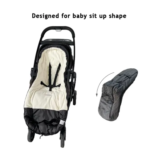 Vista 6 de CozyMe Saco para cochecito – Manta ajustable para cochecito de invierno Evolution para niños pequeños, con forro polar multiusos cálido con capucha