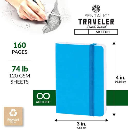 Vista 3 de Cuaderno de bocetos Travelers Dot Grid Pentalic Art, libre de ácidos
