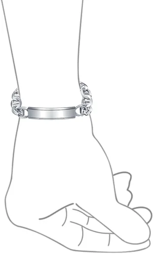 Vista 4 de Personalizable calibre 25O pesado Soild para hombre Mariner Marina Anchor Link Indenifcatiom nombre ID pulsera para hombres plata de ley 925 hecha