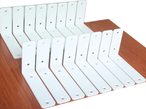 Vista 33 de Paquete de 2 soportes de estante en L de 6 pulgadas de largo x 4 pulgadas de alto x 1.5 pulgadas de ancho, 5 mm de grosor, soportes de estante
