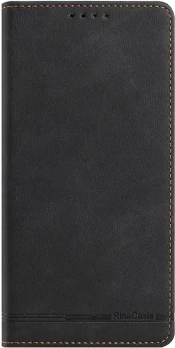 Vista 7 de Compatible con Oukitel C1 / C1 Pro Flip Kickstand Cierre Magnético Cartera Funda Negro