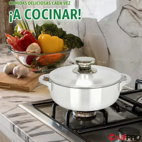 Vista 3 de Cacerola de aluminio CALDERO de Chef Pro, aluminio, rendimiento de cocción superior para una distribución uniforme del calor, perfecta para servir