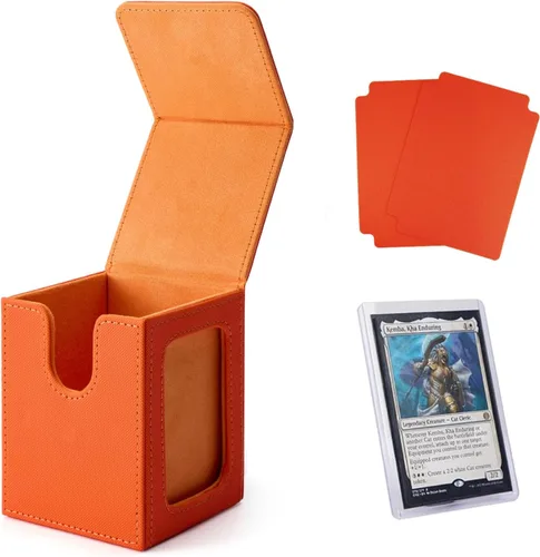 Vista 9 de Venssu MTG Caja de cubierta con pantalla Commander, funda para cartas de ángel para 120 tarjetas de una sola funda, caja de almacenamiento