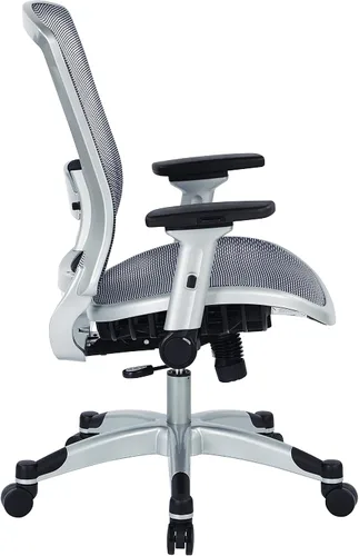 Vista 4 de Space Seating Silla de oficina de rejilla de aire ejecutiva serie 317 con respaldo de malla transpirable, soporte lumbar, control de inclinación