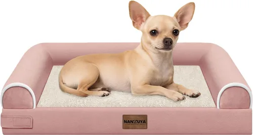 Vista 92 de NANUYA - Cama ortopédica para perros de tamaño mediano/grande, lavable: Camas con almohada para perros de tamaño mediano/grande, sofá de espuma
