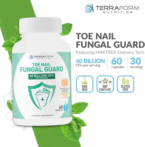 Vista 2 de TerraForm Nutrition - Protector de hongos para uñas de los pies, inhibidor probiótico de hongos, 60 cápsulas