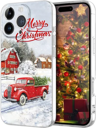 Vista 31 de Newseego Funda de Navidad para iPhone 13, Serie Linda a Prueba de Golpes Anti-Amarillo PC Duro + Parachoques TPU Cubierta Protectora para Mujeres