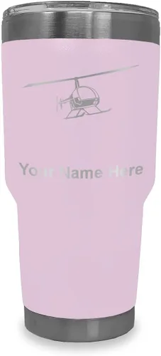 Vista 14 de LaserGram Vaso aislado al vacío de 20 onzas, helicóptero 2, grabado personalizado incluido (negro)