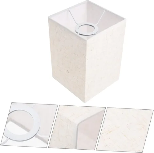 Vista 8 de Pantalla de lino para lámpara colgante de tambor, lámpara blanca, mesita de noche, decoración de tela, pantalla de araña, pantalla para lámparas