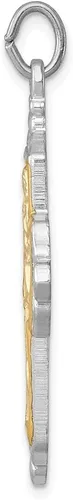 Vista 2 de Colgante de plata de ley 925 rodiada en tono dorado de 4 vías con cruz de medalla de regalo para mujer, Metal, No es una piedra preciosa