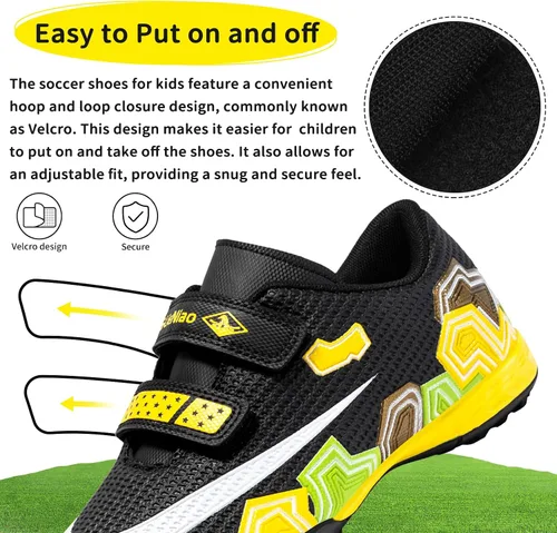 Vista 4 de Zapatos deportivos de fútbol para niños y niñas
