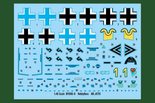 Vista 2 de Hobby Boss Messerschmitt BF 109G-6 Kit modelo (escala 1/48)