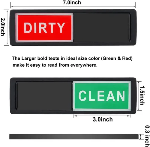 Vista 2 de Clean Dirty - Letrero magnético para lavavajillas mejorado súper fuerte, indicador magnético antiarañazos con respaldo autoadhesivo para todos