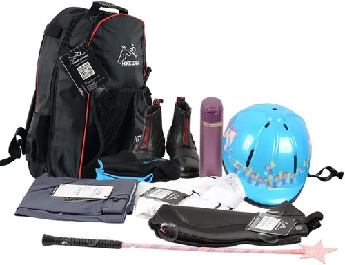 Vista 5 de Bolsa profesional para botas de equitación, bolsa de casco, mochila ecuestre unisex, bota inglesa para llevar todas las bolsas con compartimento